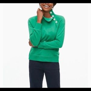 JCREW CAPTAIN BUTTON UP PULLOVER GREEN